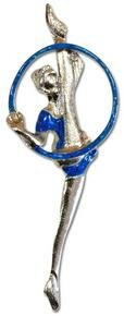 zilver-gecoate hand geëmailleerde pin Hoepel 2 BLUE