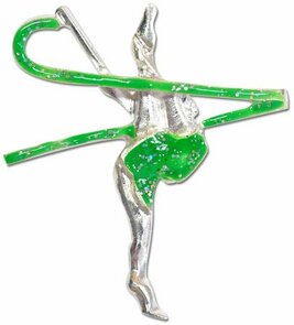zilver-gecoate hand geëmailleerde pin Lint FLUO-GREEN