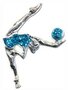 zilver-gecoate hand geëmailleerde pin Bal SKY-BLUE