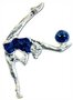 zilver-gecoate hand geëmailleerde pin Bal BLUE