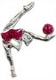 zilver-gecoate hand geëmailleerde pin Bal FUCHSIA