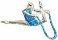 zilver-gecoate hand geëmailleerde pin Touw 1 SKY-BLUE