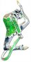 zilver-gecoate hand geëmailleerde pin Touw 2 FLUO-GREEN