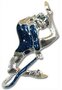 zilver-gecoate hand geëmailleerde pin Touw 2 BLUE