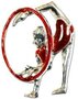 zilver-gecoate hand geëmailleerde pin Hoepel 1 RED