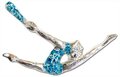 zilver-gecoate hand geëmailleerde pin Knots SKY-BLUE