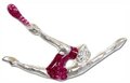 zilver-gecoate hand geëmailleerde pin Knots FUCHSIA