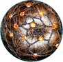 Zwart Hand gemaakte Rochet haarnet voor chignon met HYACINTH ORANGE AB beads